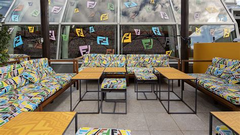 The exclusive Fendi Caffè on Il Bar terrace in Milan